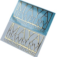 Lettre de logo en feuille mince assortie de couleur personnalisée électroformage 3d autocollants de décalcomanie de transfert de métal d'étiquette de nickel chromé pour boîte à bijoux