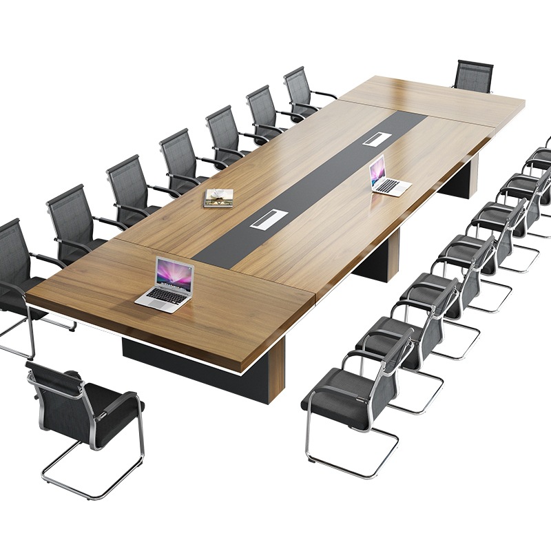 Vergaderzaal Multi-Persoon Vergadertafel Eenvoudige Moderne Bureau En Stoel Combinatie Rechthoekige Training Tafel