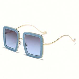 Lunettes de soleil vintage carrées en cristal brillant, monture en alliage, surdimensionnées, avec strass, pour femmes et hommes, vente en gros - Product Image 6