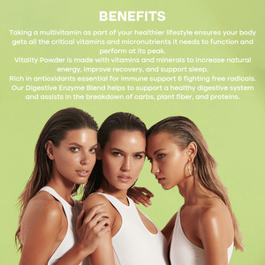 Poudre multivitaminée Vitality Plus Collagen Glowing pour éclaircir la peau et soutenir la beauté avec un mélange d'enzymes digestives 500g - Product Image 2