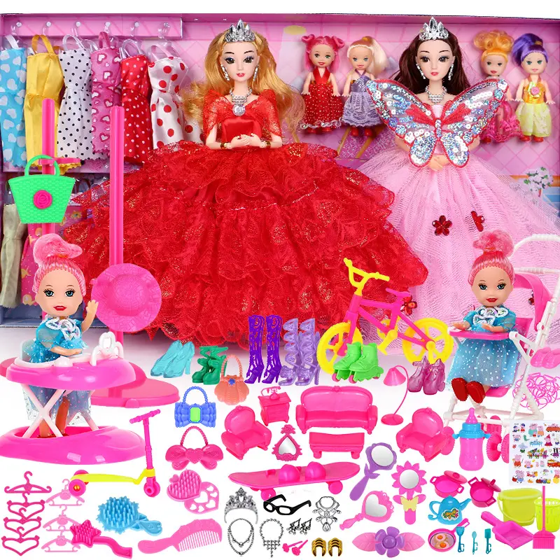 بيع مباشر من المصنع دمية فتاة أو فتاة صغيرة فستان زفاف الأميرة دمية هدية للفتيات الصغيرات