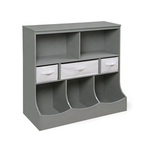 Cube de rangement de livres en bois pour meubles, organisateur de salon pour enfants, <span class=keywords><strong>blanc</strong></span> personnalisé, armoire pour enfants avec tiroir en tissu - Product Image 4