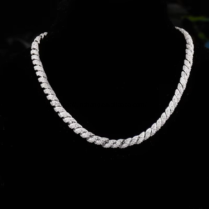 Light Luxury Fashion <b>Cross</b>-Border for Bestseller Full Zirconia Copper Pipe-Shaped <b>Chain</b> Necklace - Product Image 4