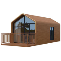 Mini-maison modulaire en acier léger, villa préfabriquée, matériaux extérieurs personnalisés, mobilier, système d'alimentation, structure pour station de villégiature en montagne
