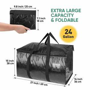 Paquete de 2 Bolsas de Mudanza Grandes y Resistentes con Cierres y Asas de Transporte, Bolsas de Almacenamiento Resistentes al Agua - Product Image 5