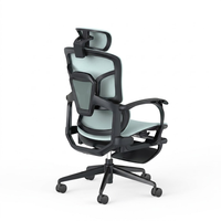 Chaise de bureau ergonomique en maille avec repose-pieds, appui-tête réglable, soutien lombaire, chaise de direction inclinable et pivotante pour le bureau
