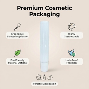 Tubo Cosmético Ecológico de PE Blanco Suave con Aplicador de Punta Inclinada para Brillo Labial y Crema para Ojos, Envase Exprimible con Logotipo Personalizado - Product Image 2