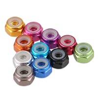 8-32 Écrou autobloquant en aluminium anodisé M2 M3 M4 M5 Multicolore Tête hexagonale Écrou d'insertion en nylon Attaches de couleur