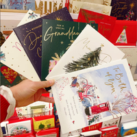 Cartes de vœux de Noël personnalisées imprimées en offset avec surface vernie, logo personnalisé, pliables, en papier pour les fêtes