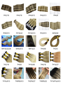 Nuova trama geniale di alta qualità capelli capelli biondi trama estensioni di capelli umani può essere tagliato piatto invisibile trama di colore chiaro - Product Image 6