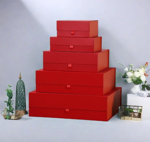 キャンドルやギフト包装用の大型高級長方形折りたたみ式ギフトボックス、赤色のマグネット開閉式蓋、丈夫な厚紙製 - Product Image 6