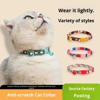 Kerah hewan peliharaan kustom nyaman anti-kekurangan napas kucing anjing kerah anak kucing dikepang kalung leher cincin bel lembut cetak dekorasi hewan peliharaan
