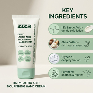 Crema de Manos con Ácido Láctico 12% AHA, Exfoliante, Suavizante y Nutritiva para Manos Secas, Ásperas y Agrietadas, Cuidado Reparador - Product Image 3