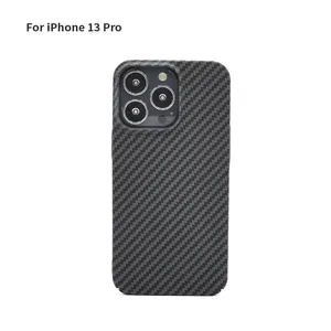 Nuovo arrivo in fibra di carbonio aramide Slim Dry Hard PC Cover per telefono custodia in resina in fibra di carbonio per iPhone 12 13 14 Pro Max 14 Plus