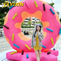 Grand modèle de mascotte gonflable personnalisé en forme de dessin animé, ornement paysager géant pour fête d'anniversaire en extérieur, donut gonflable géant