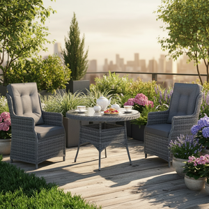 Conjunto de Jardim Moderno com Sofá Reclinável Mini de Dois Lugares em Rattan Largo com Almofada à Prova de Fogo para Uso Externo em Hotéis e Parques - Product Image 6