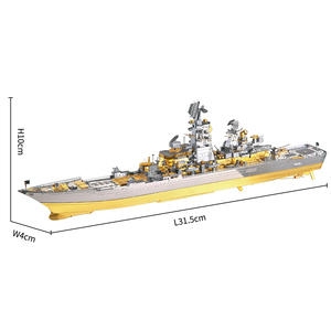 Puzzle 3D en métal Piececool Bateau de guerre croiseur, kit de modèle de navire de marine en acier inoxydable, jouet d'assemblage pour adulte - Product Image 4