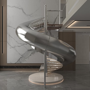 <span class=keywords><strong>Escalier</strong></span> <span class=keywords><strong>en</strong></span> spirale extérieur robuste <span class=keywords><strong>en</strong></span> acier inoxydable avec glissière entièrement tubulaire - Product Image 3