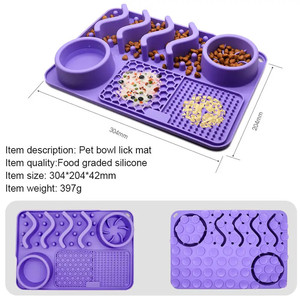 แผ่นรองอาหารสัตว์เลี้ยงซิลิโคนเกรดอาหาร ปลอดสาร BPA สำหรับสุนัข ลูกสุนัข ใช้สำหรับกรูมมิ่ง อาบน้ำ ป้องกันการเลีย ช่วยให้กินช้าลง - Product Image 2