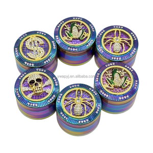 52Mm 4 Phần Đầy Màu Sắc Cầu Vồng Máy Xay Với Động Vật Thiết Kế Thuốc Lá Máy Xay Thảo Mộc Hút Thuốc Thuốc Lá Hookah Bật Lửa Phụ Kiện - Product Image 1