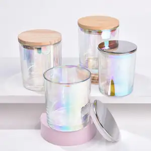 6oz 8oz 10oz iridescent Glass Candle Jars