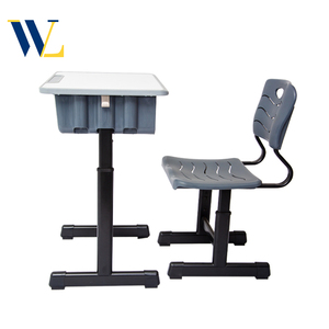 Muebles Escolares Modernos Directo de Fábrica, Juego de Escritorio y Silla Ajustables con Mesa de Madera Plástica Ecológica y Resistente para Estudiantes - Product Image 2