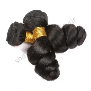 Latest Design Top Grade Double Drawn 100% Remy Hair Extension Loose Wave Black Color Raw Brazilian Virgin Bundle Hair