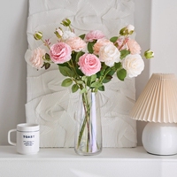 Lange steel pioenrozen zijden pioenrozen bloemen voor bruiloft boog achtergrond decoratie tafel centerpiece vaas arrangement bloemdecoratie
