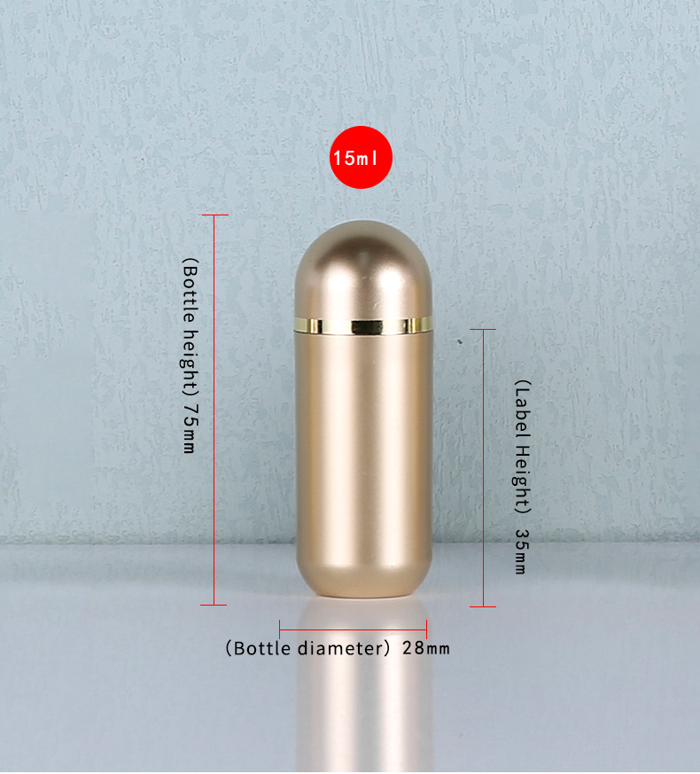 15ml bottiglia dorata + coperchio