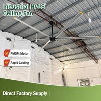 3,5m 110V/220V/380V PMSM Ultra-Leiser HVLS Industrie-Deckenventilator 6 Flügel Aluminium-beschichteter Zinkstahl Doppelkugellager 90 U/min
