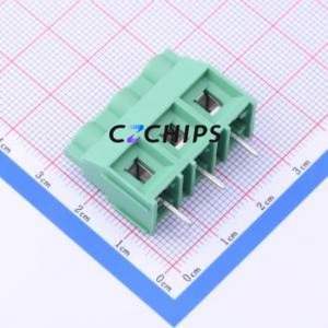 1714984 Screw Terminal Block Through hole Component (THT),P=9.52mm Connector 1x3P 9.52mm Green Through Hole - Product Image 2