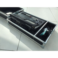 OEM prix d'usine verrouillable gris dur chariot noir amplificateur mousse à l'intérieur DJ 55 tv aluminium flight case pour mixeur vidéo Roland