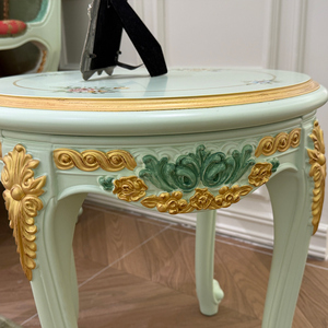 Table d'appoint d'angle de salon ou de villa, style <span class=keywords><strong>Trianon</strong></span> de <span class=keywords><strong>Versailles</strong></span>, avec motif floral de lys, peinte à la main, botanique, dorée et fantaisie - Product Image 3