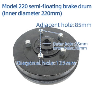 <span class=keywords><strong>Tambour</strong></span> de frein à huile pour essieu arrière 220/250, flottant complet/semi-flottant, pour tricycle de fret diesel lourd et électrique, usage courant - Product Image 5