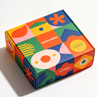 Boîte colorée avec impression graphique pop vibrante sur toute la surface pour bougies, décorations d'intérieur et articles promotionnels de marque