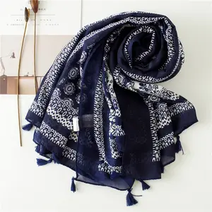 fashion cotton linen scarfs for women stylish shawls