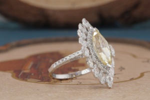 Bague classique en or 14 carats avec diamant de laboratoire pour femme, bague de fiançailles solitaire en diamant synthétique, bijoux fins pour anniversaire de mariage - Product Image 2