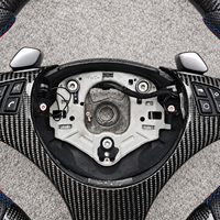 Volant en fibre de carbone M Sport pour BMW E90, E91, E92, E93 Série 3, cuir perforé, volant personnalisé