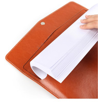 Portafolios de Cuero A4 de Gran Capacidad Personalizado, Carpeta Resistente al Agua para Oficina, Negocios, Almacenamiento, con Logotipo, Resistente al Agua, para la Escuela