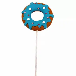 Custom Christmas Doughnut Shape Flower Receptacle Polymer Ornament For Xmas Decoration