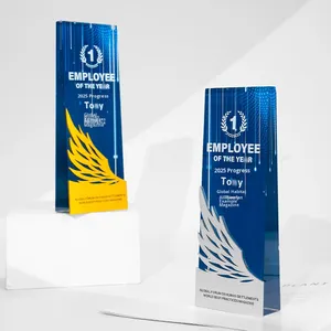 Nuevo trofeo creativo con tema de Ángel ecológico de cristal en forma de ala Premios de reunión anual de empleados sobresalientes personalizados - Product Image 4