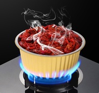 Bac rond surdimensionné en aluminium doré de 288 mm, 170 oz, 11 pouces, 5000 ml, grand plateau, compatible micro-ondes, récipients alimentaires en aluminium doré