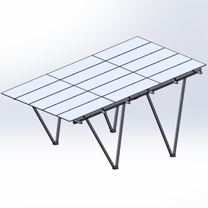 Pérgola de aparcamiento de aluminio resistente al agua con estructura solar personalizada de 15KW y 20KW para base de pradera de tierra - Product Image 2