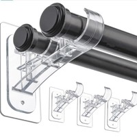 Support de tringle à rideau double. Pas de perçage requis. Fixateur de tringle à rideau adhésif pratique.