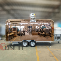 Remorque de restauration mobile avec cuisine complète, four, four à pizza et camion de crème glacée