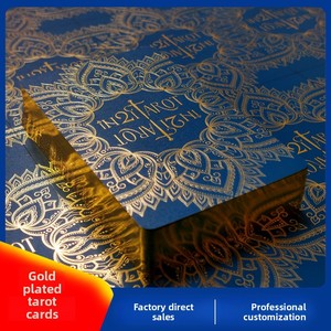 Cartes de tarot personnalisées haut de gamme en papier doré avec impression à l'encre métallique et bords dorés, cartes oracle pour le commerce international - Product Image 2