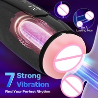 Elektrischer Masturbator mit Heizfunktion, Oraler Stimulation, Stoß- und Vibrationsfunktion, App-Steuerung, Realistischer Kanal, Fernbedienung, Männlicher Masturbationsbecher