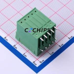 DB2ERH-3.5-2*5P-GN Plug-in Terminal Block Through hole,P=3.5mm Connector Board-to-Board / Socket - Closed 2x5P 3.5mm Green - Product Image 2