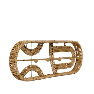 Handmade rattan wall decoration, wall hanging key, creative homestay bedroom living room entryway wall <b>shelf</b>, custom-made. - Product Image 4