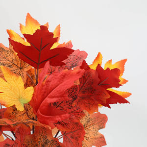 <b>Artificial</b> Maple Leaves <b>Artificial</b> Fall Color Bundle Halloween Thanksgiving Party Garden Table Decorations Autumn Maple Leaf - Product Image 5